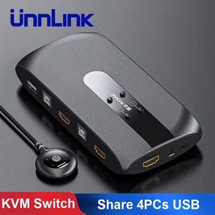 ÜNLINK 0949 KVM Switch 4K HDMI USB 2.0 4PC HDMI 4PC USB